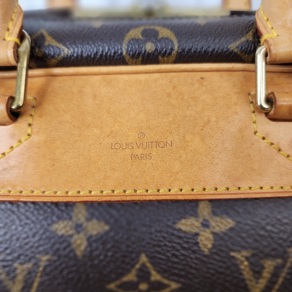 Louis Vuitton Brown Monogram Canvas Top Handle Satchel with Tan Leather Trim - Picture 2 of 16